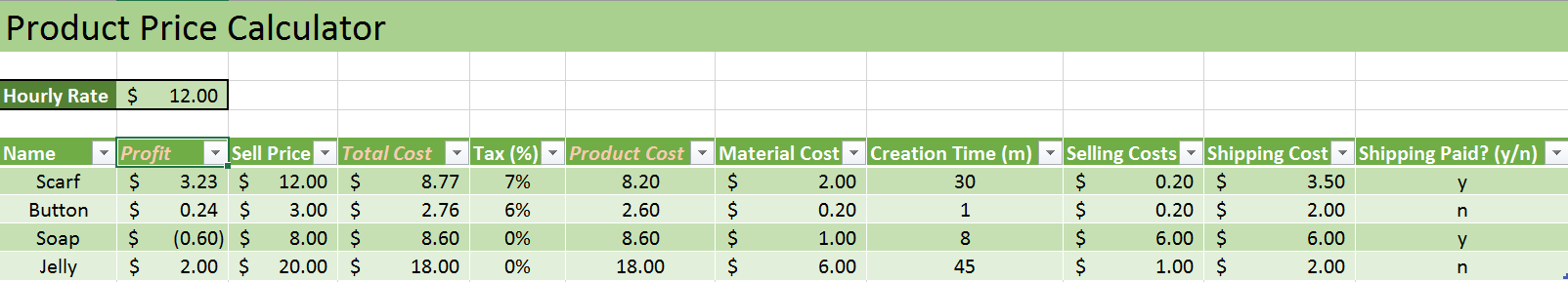 Product Management - Price Calculator